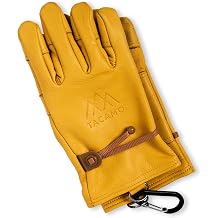 Heavy Duty Leather Work Gloves for Men & Women - Yellow 100% Cowhide Leather Gardening Gloves