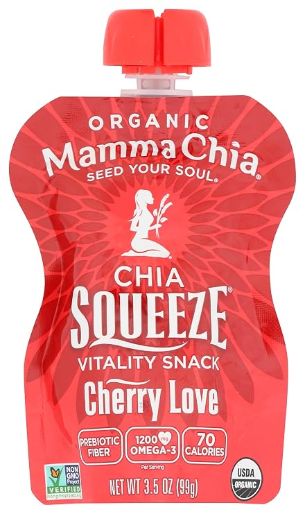 Mamma Chia, Squeeze Snack Chia Vitality Cherry Beet Organic, 3.5 Ounce
