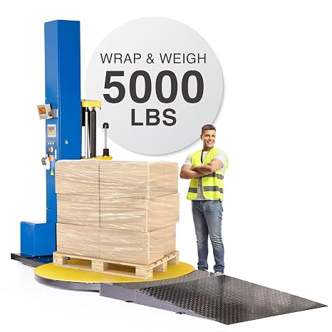 PEC Pallet Wrapping Machine Industrial Shrink Wrap Machines with Built-in Scale (CMJ+RAMP)