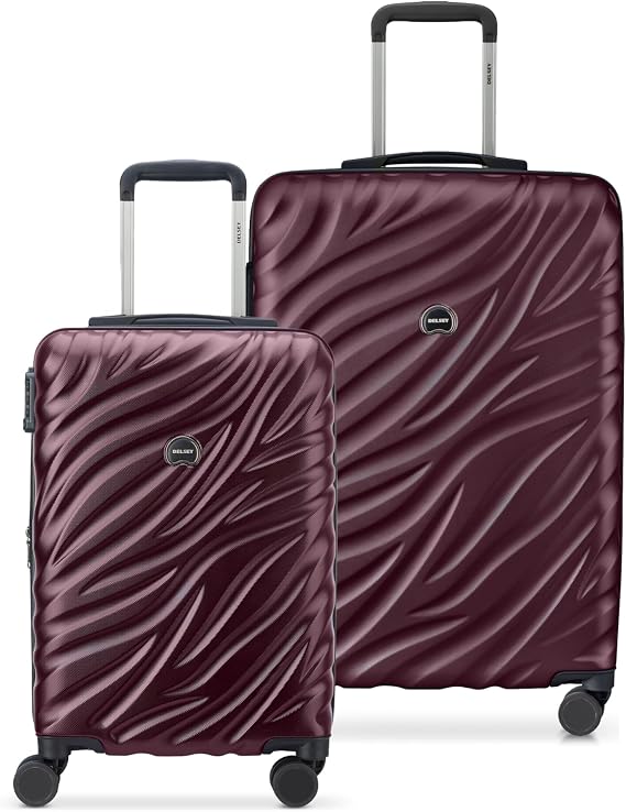 DELSEY PARIS Alexis Durable Luggage Set, Expandable & Lightweight 4-Wheel Spinners, Easy Grip for Smooth Journeys, TSA-Lock Incorporated, Men and Women, Burgundy, 2-Piece Set (21"/25")