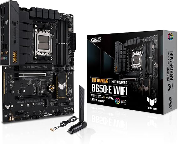 Asus TUF GAMING B650-E WIFI, AMD B650, AM5, ATX, 4 DDR5, HDMI, DP, Wi-Fi 6E, 2.5G LAN, PCIe4, 3x M.2