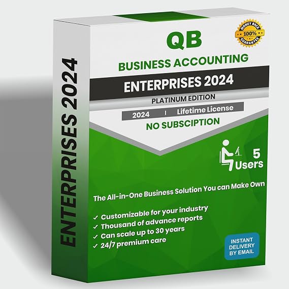 Quick-Books Desktop Enterprise Solutions 2024 Platinum version | 5 Users | for PC not for Mac | Instant Message Delivery (12 hrs) | No DVD