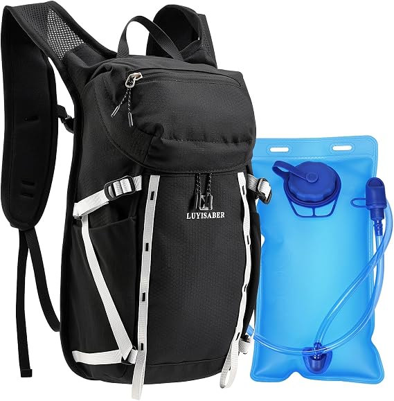 Hydration Backpack with Water Bladder 2l, Lightweight Hiking Rucksack Hydration Bladder Multi-pocket Design Hydration Pack Bladder for Outdoor Cycling Climbing Running Camping for Men Women