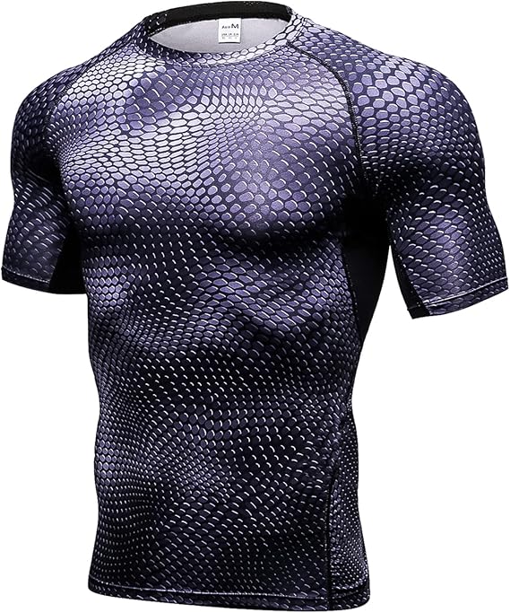 Men's Cool Dry Compression Short Sleeve Sports Baselayer T-Shirts Tops Moisture Wicking Athletic Training Workout Tee Shirts