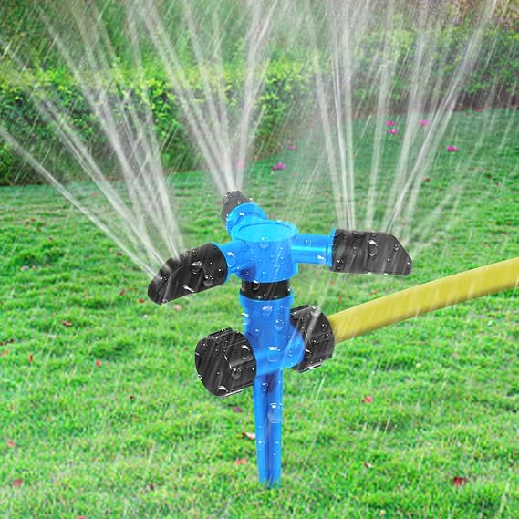 Sprinklers for Lawn, Garden Water Sprinkler for Yard, Lawn Sprinkler 360 Degree Rotating for Yard Large Area Coverage, Garden Sprinklers for Plant Irrigation and Kids Playing - Blue