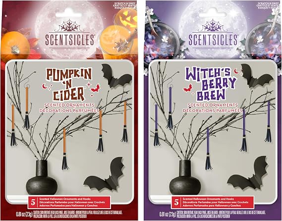 Scentsicles Scented Halloween Brooms-Pumpkin n Cider & Witches Berry Brew