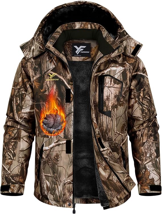 Yufawow Men's Ski Jacket Waterproof Warm Snowboard Jacket Insulated Winter Coat for Outdoor Cold Weather Sports Work