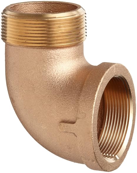 Brass Pipe Fitting, 90 Degree Street Elbow, Class 125, 1/2" NPT Male X Female