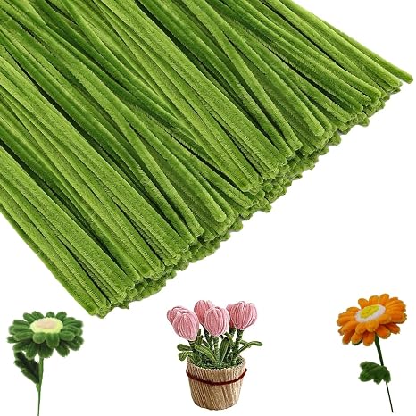 200 Pcs 30CM Green Pipe Cleaners for Craft, Suitable for Handmade DIY Crafts, Making Flower Garlands, Holiday Decorations