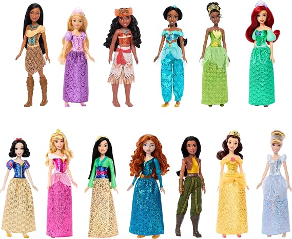 Mattel Disney Princess Ultimate Princess 13-Pack of Fashion Dolls | 13 Posable Fashion Dolls in Sparkling Signature Clothing & Accessories, Inspired by Disney Movies
