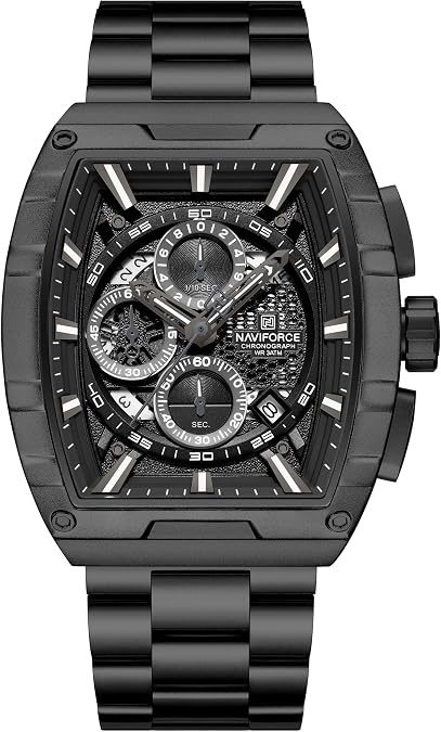 NAVIFORCE Outdoor Sports Watches for Men Luxury Casual Wristwatch Fashion Quartz Stainless Steel Strap Watches