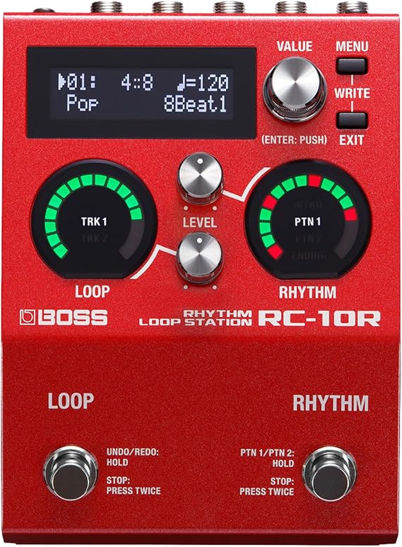 BOSS Rc-10R Yeni Nesil Ritmik Döngü İstasyonu, Modern Şarkı Sanatçıları için, Kırmızı