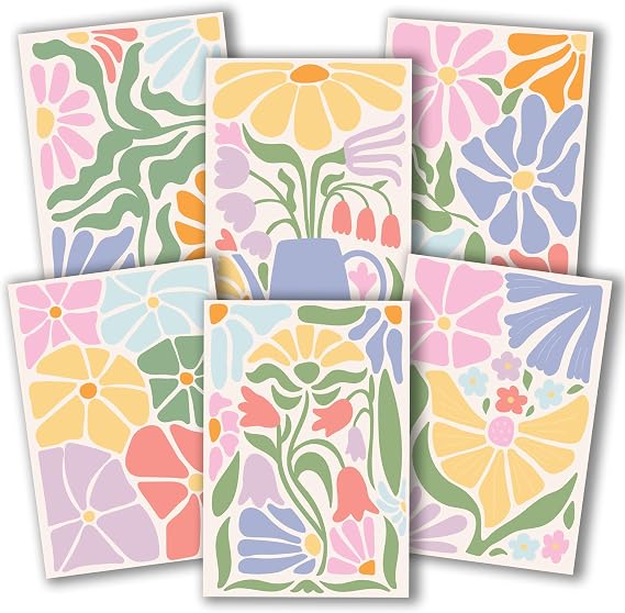 Hadley Designs Blank Cards and Envelopes 4x6 24 Greeting Blank Notecards with Envelopes Bulk, Notecards Stationery Card Set, Stationary Note Cards, Floral Greeting Card Pack, Designed in USA
