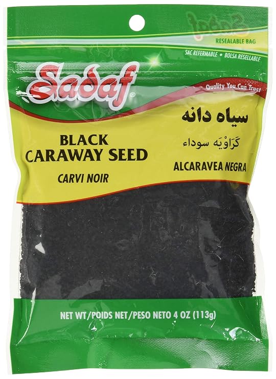 Sadaf Black Seeds - Nigella Black Caraway Seeds for Cooking & Food Seasoning - Kosher - 4 Oz Resealable Bag