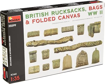 Miniart MA35599 135 British Military Backpack Bag Folding Canvas WWII Plastic Model