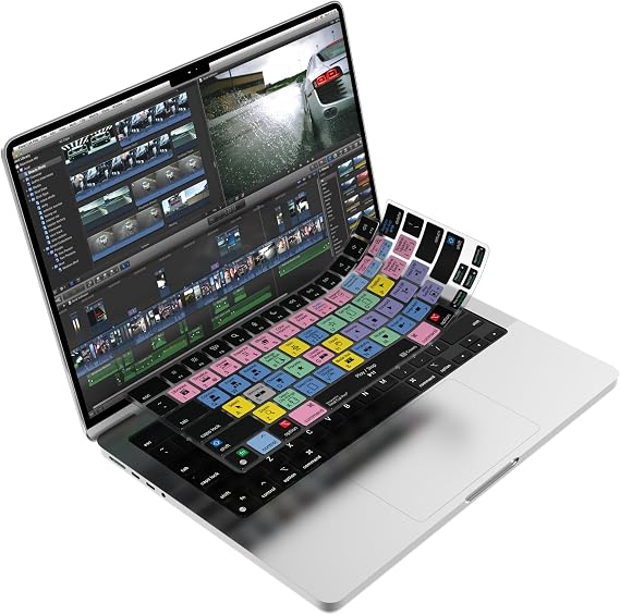 KB Covers Premium Final Cut Pro Keyboard Cover for MacBook Pro & Air | Fits MacBook Pro 14" & 16" & Air 13" & 15", US ANSI, Color-Coded Editing Keys, Ultra-Thin TPU Protector, Made in USA