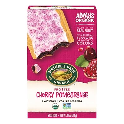 Natures Path Organic Frosted Cherry Pomegranate Toaster Pastries, 11 oz Pack of 1, Non-GMO