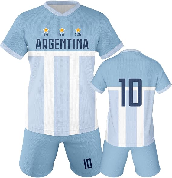Kids Soccer Jersey and Shorts Set, Youth Uniform for Boys and Girls
