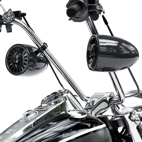 GoHawk 5" Bluetooth Motorcycle Speakers Waterproof Motorcycle Stereo System