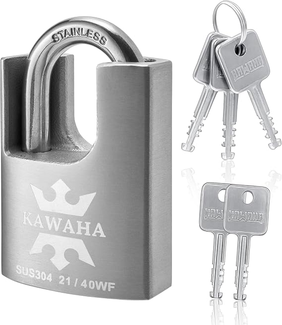 21/40KD-5SK High Security Stainless Steel Padlock with Key for Indoor and Outdoor Use (Heavy Duty) (40mm Various Keys Stainless Steel)