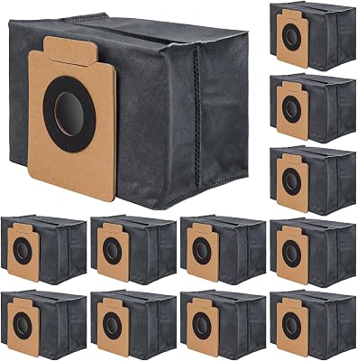 12 Pack Dust Bags Compatible with Eufy Clean X8 Pro  X10 Pro Omni Robot Vacuum Self-Empty Station, 4-Layer Replacement Disposable Bags