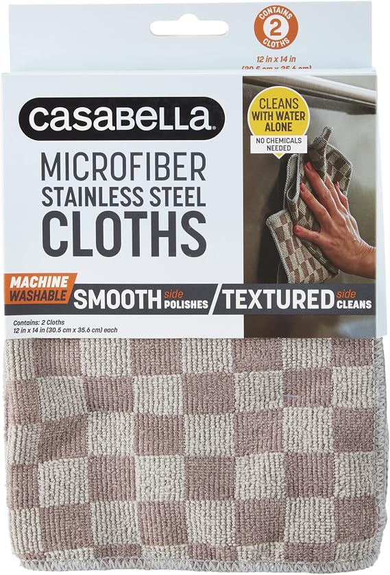 Casabella Microfiber Stainless Steel Cloth,