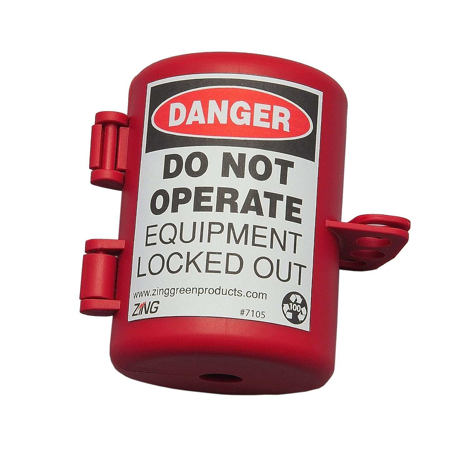 Zing Green Products 7105 USA Made Small Plug Lockout, Red, Recycled Plastic