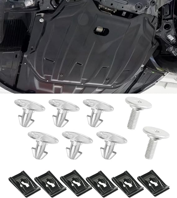 SCUARI Engine Splash Shield Skid Plate Screws,Car Accessories Automotive Clips,Lower Cover Pin Screws and Clips,Car Engine Cover Pin Bolts Kit,Replacement 90674-TY2-A01 90105-TBA-A00 (14PCS)