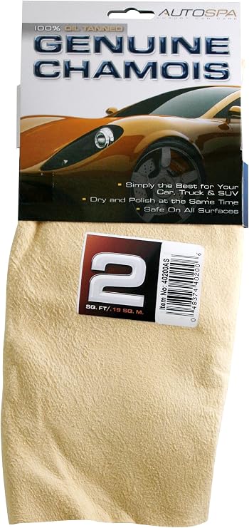 AutoSpa 40200AS Genuine Full Skin Chamois, 2 sqft