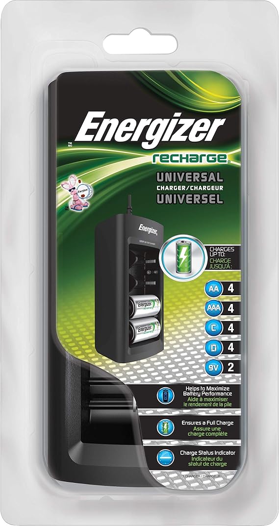 Energizer Products - Family Battery Charger, Multiple Battery Sizes - Sold As 1 Each - Charges AA, AAA, C, D and 9V Batteries