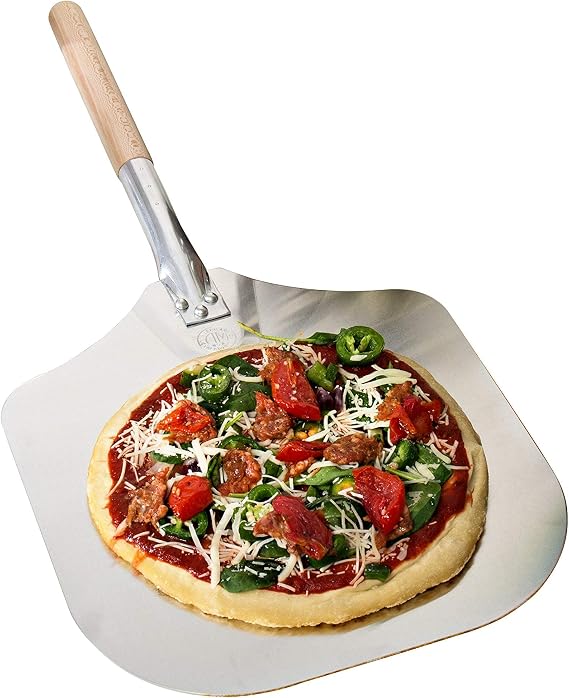 Kitchen Supply 14-Inch x 16-Inch Aluminum Pizza Peel with Wood Handle