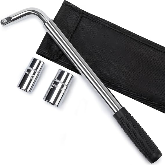 TONDA Telescoping Lug Wrench, Tire Iron, 1/2" Drive, 17/19 & 21/23mm