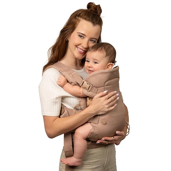 Infantino Flip Luxe 4-in-1 Baby Carrier Ergonomic 7-35 lbs, Affogato
