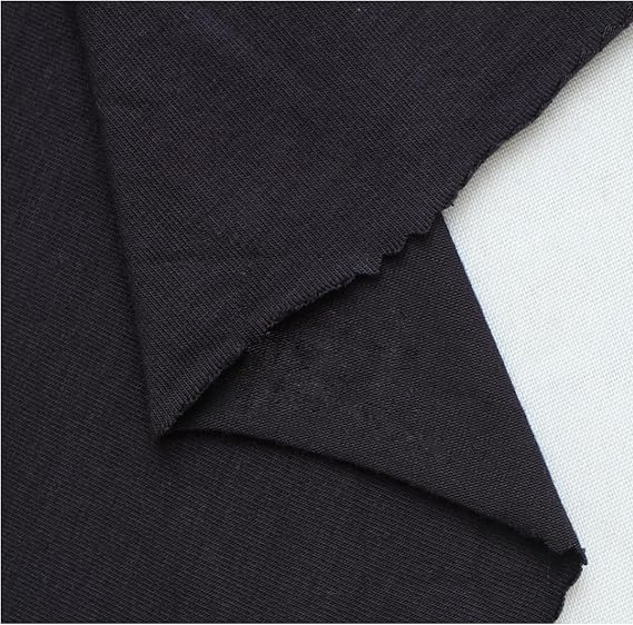 Organic Cotton Black Knit Jersey Fabirc By The Yard for T-Shirt DIY(1 Yards)