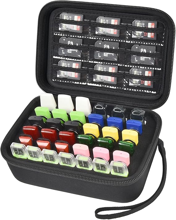 USB Flash Drive Case, SD Card & Memory Stick & Thumb Drives Pouch for SanDisk, for Samsung, Hard Shell Protective Storage Organizer - for IT Admins, Photographers & Film Crews - Box Only- (Black)