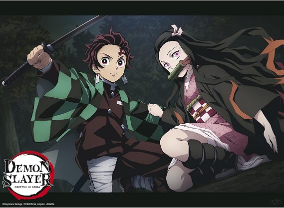 ABYSTYLE Demon Slayer Kimetsu No Yaiba Kamado Siblings Unframed Mini Poster 15" x 20.5" Featuring Tanjiro and Nezuko Anime Manga Wall Art Prints for Bedroom Office Room Decor