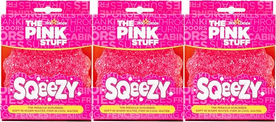 Stardrops The Pink Stuff Miracle SQeeZY Scrubber Sponge, 3 Pack