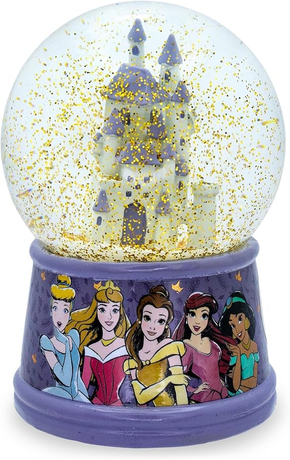 Silver Buffalo Disney Princess Light Up Snow GlobeCinderella, Aurora, Belle, Ariel, and Jasmine5.5 Inches Tall, 100mm (Stardard)