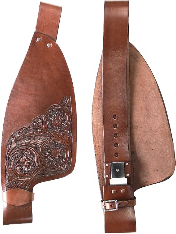 Horse Western Adult Tooled Leather Replacement Saddle Fenders 5223