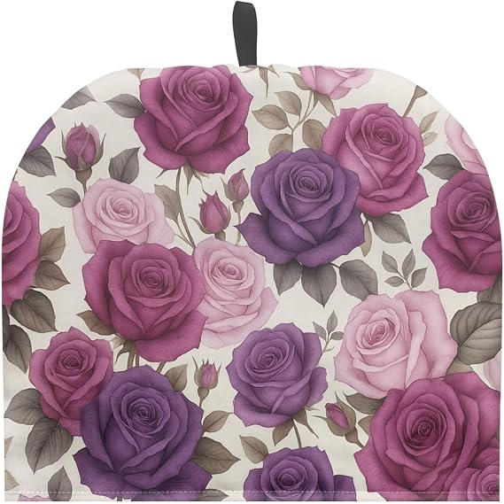 Purple Rose Teapot Cozy Cover Insulated Large Tea Cozy for Teapot Kitchen Home Decor Suitable for Various Teapots