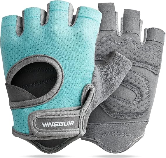VINSGUIR Weight Lifting Gloves | Breathable Gym Gloves with Anti Slip Padded Palm Protection | Strength Training, CrossFit, Pull-ups, Cycling & Fitness Workout | Durable Microfibre | Men & Women