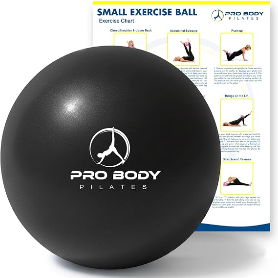 ProBody Pilates Mini Exercise Ball - 9 Inch Bender Ball For Stability, Barre, Pilates, Yoga, Core Training And Physical Therapy