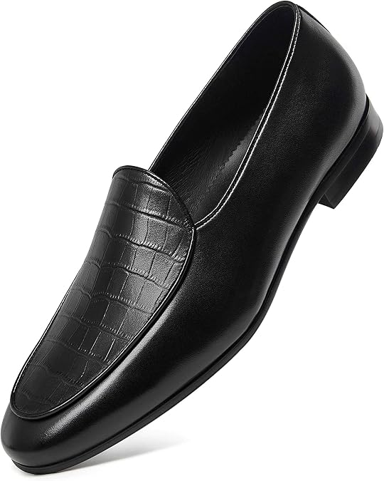 GIFENNSE Men's Dress Shoes Slip-On Loafers Leather Formal Shoes