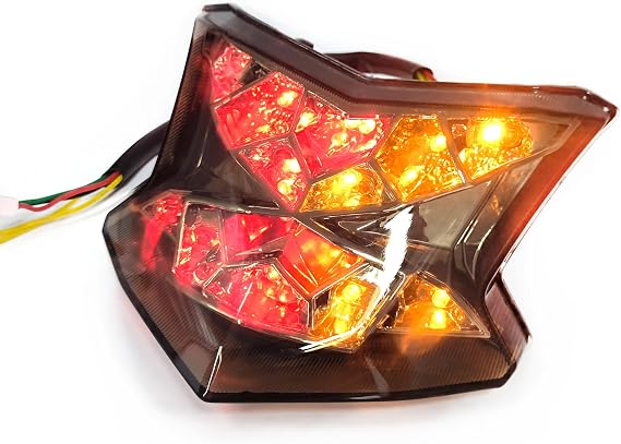 Motorcycle Tail Light LED Integrated Turn Signal Blinker Smoke Lens Compatible with Ninja 400 650 Z650 Z900 EX650 ZH2 2020-2023