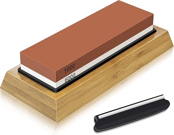 Shan Zu Sharpening Stone 2-in-1 Whetstone Grindstone for Professional Sharp Knife, Grit 10006000 with Non-slip Silicone Holder