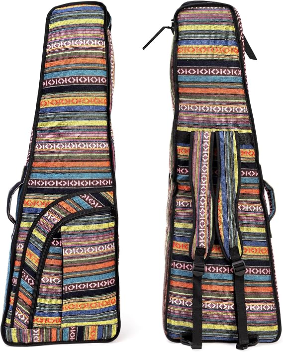 Tosnail Mini Strat Gig Bag with 10mm Padding, Shoulder Strap and Carry Handle, Vintage Electric Guitar Storage Case Bag - Bohemian Style
