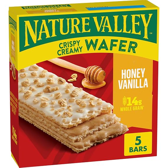 Nature Valley Honey Vanilla Crispy Creamy Wafer Bar, 5 ct, 6.5 oz