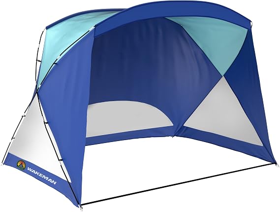 Beach Tent - Sun Shelter for Shade with UV Protection and Water-Resistant Coating for Sports Events and More with Carry Bag by Wakeman Outdoors