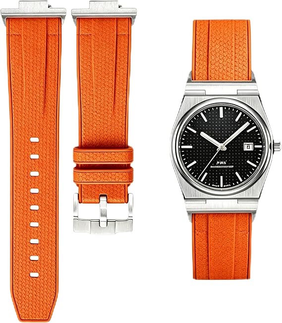 YISIWERA シリコン時計バンド Tissot PRX 40mm腕時計対応 クイックリリースゴム製腕時計ストラップ メタルアダプターセット付き メンズ Tissot Prx Powermatic 80モデル交換用