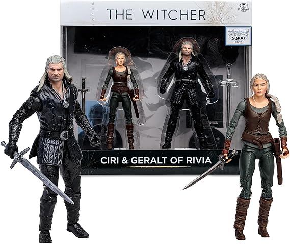 McFarlane Toys, The Witcher Ciri & Geralt of Rivia (Season 3) 7in Action Figure 2pk, Ages 12+